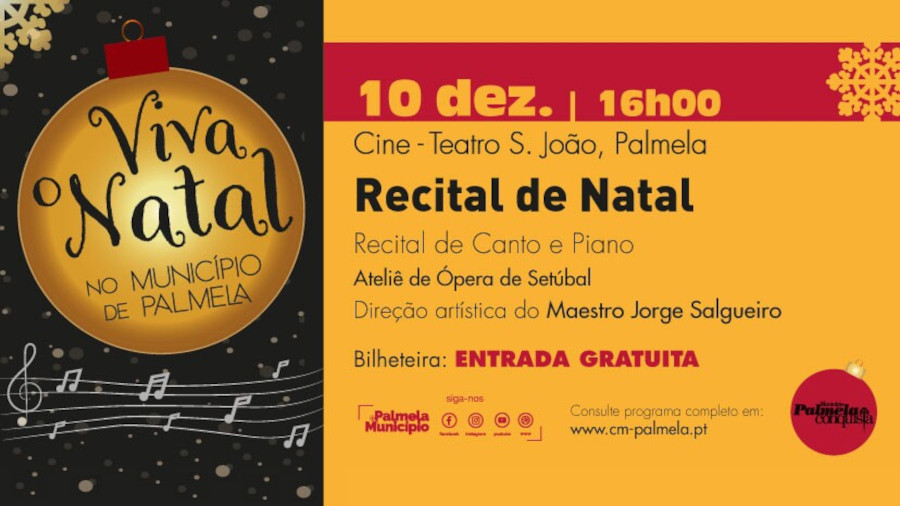 Recital de canto e piano alusivo ao Natal em Palmela
